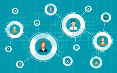 social network connection for online business background concept